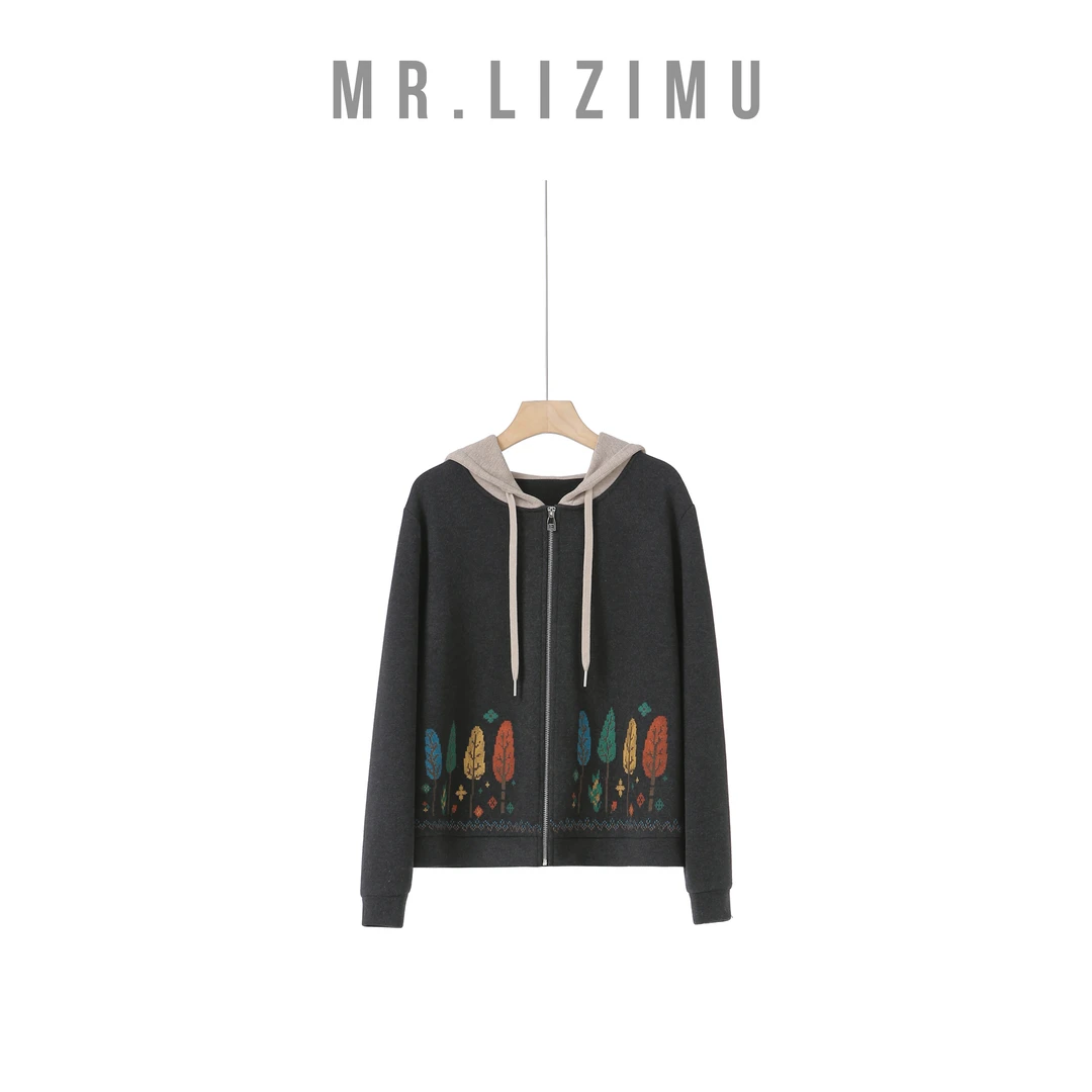 李子木先生时尚潮牌高级感休闲连帽拉链卫衣2025冬季新款潮牌女装