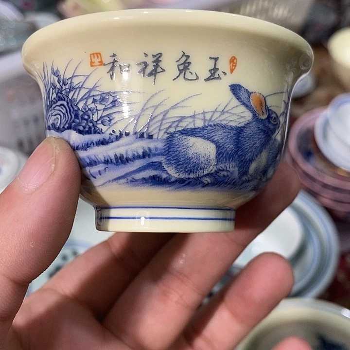陶摆件景德镇陶瓷主人杯23455