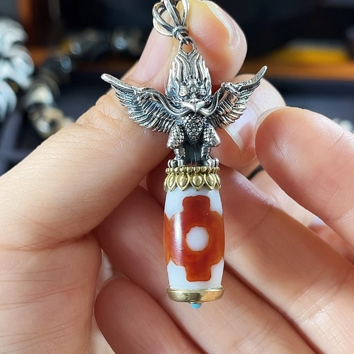 玛瑙/玉髓颈饰银S925镶嵌合金定制绳