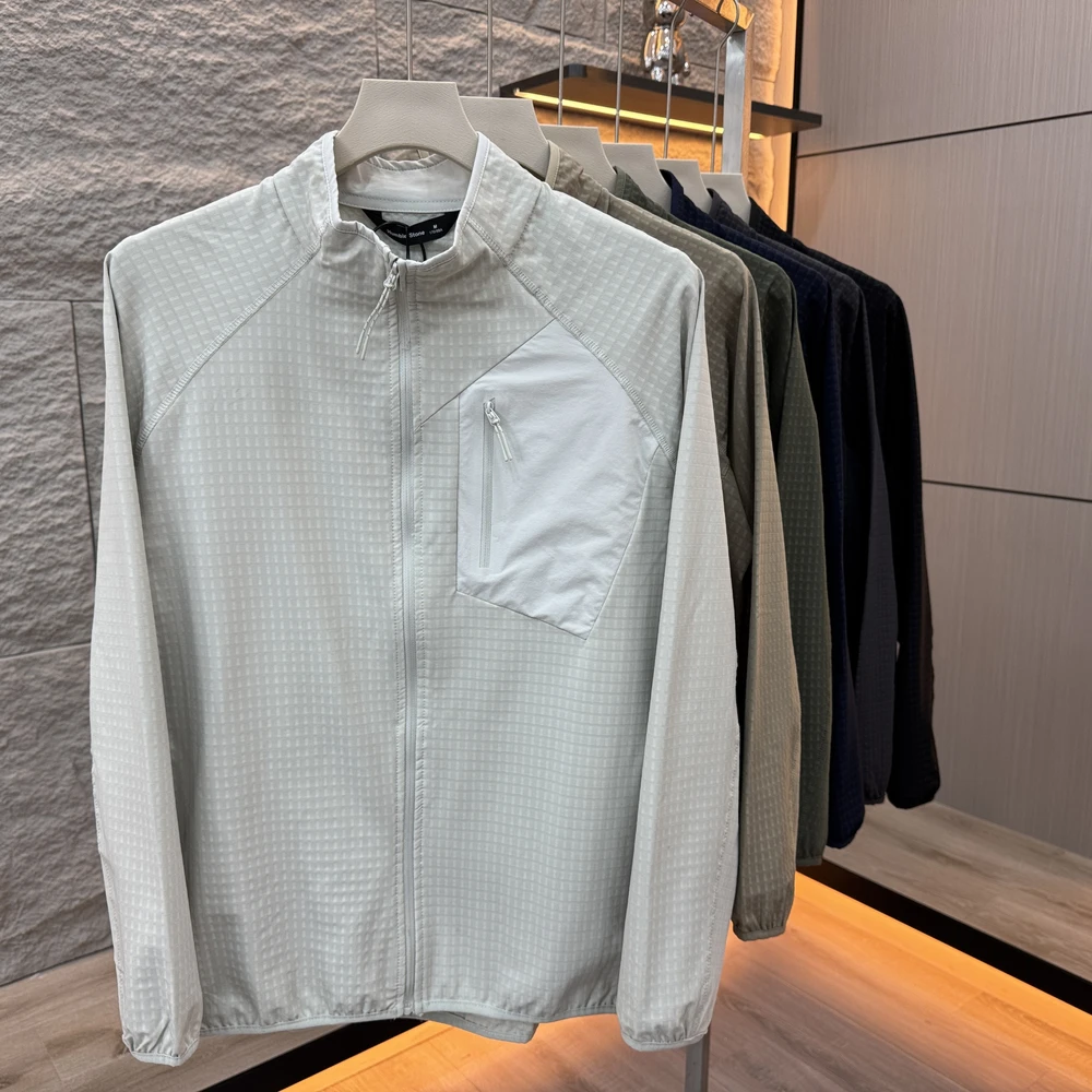 人气王 科技面料+方格暖绒 3D立裁 秋季男立领抓绒夹克外套25013