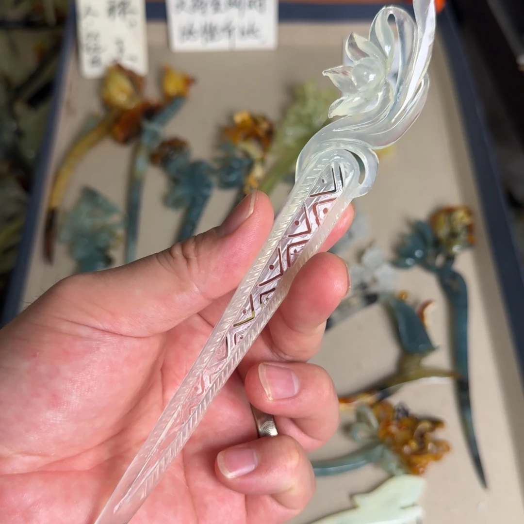 岫玉发饰未镶嵌岫玉发簪就是好看