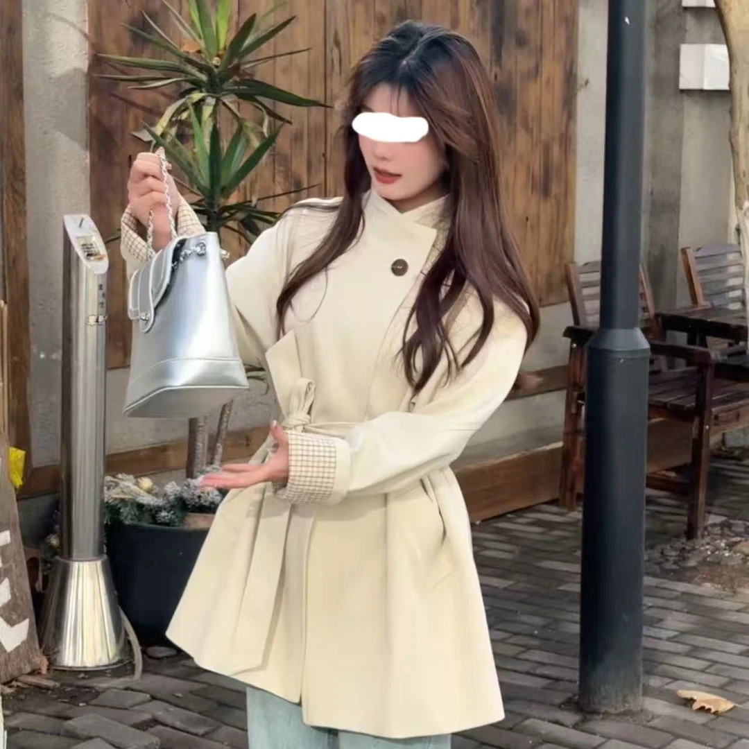 【栗子专属】中长款风衣女秋季新款气质小个子韩版一粒扣外套百搭