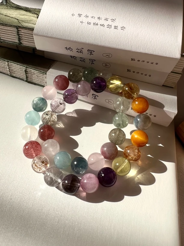 【月月家】C088天然水晶 五行水晶多宝设计款糖果项链