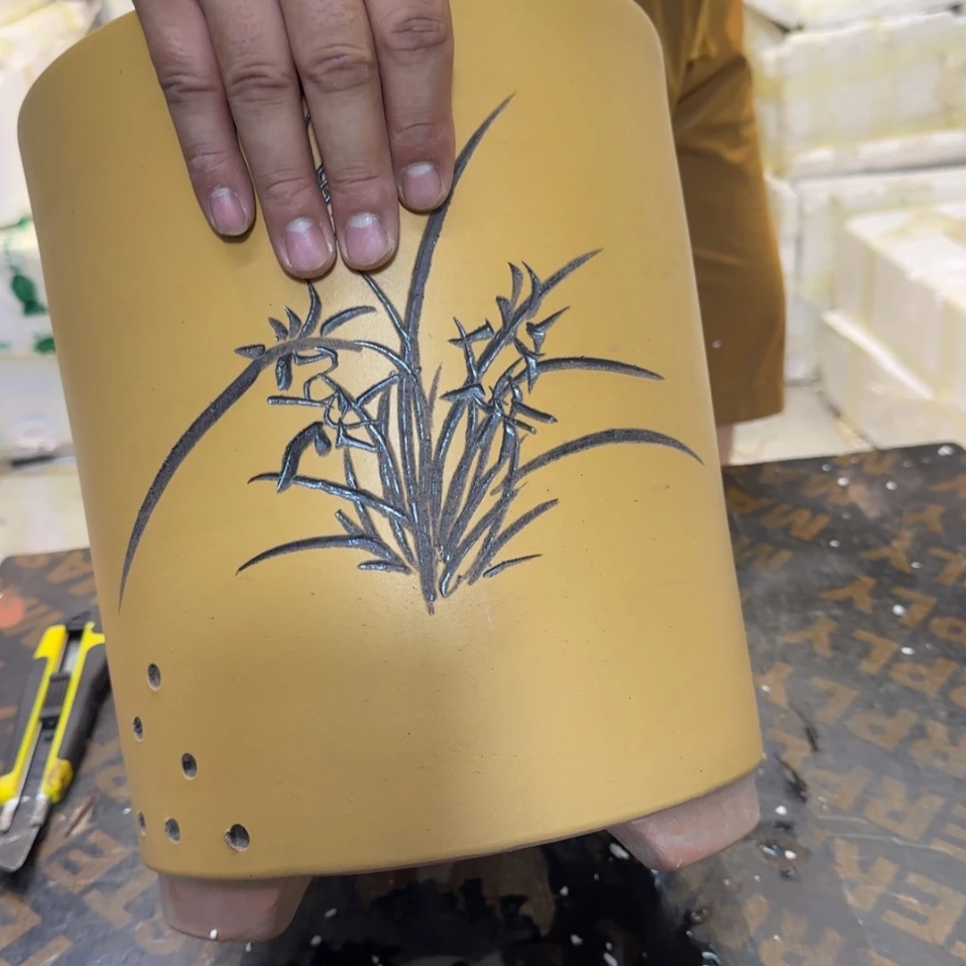 紫砂花盆口径17.22口径