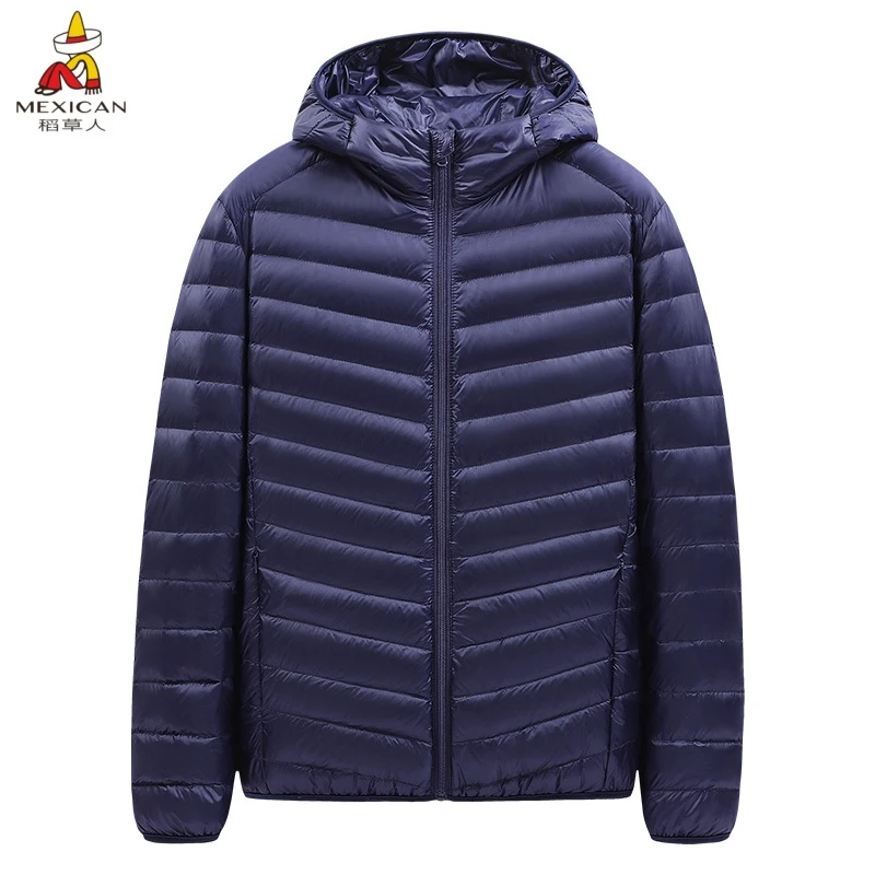 Mexican/稻草人男士羽绒服爆款轻薄秋冬外穿连帽上衣休闲男装保暖