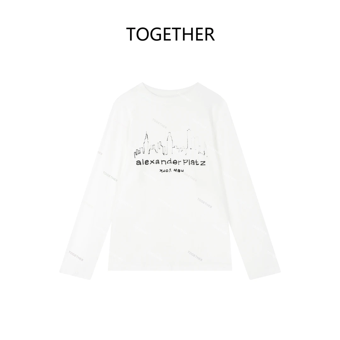 【TOGETHER】·  · 秋季圆领字母印花简约百搭长袖T恤上衣W9508