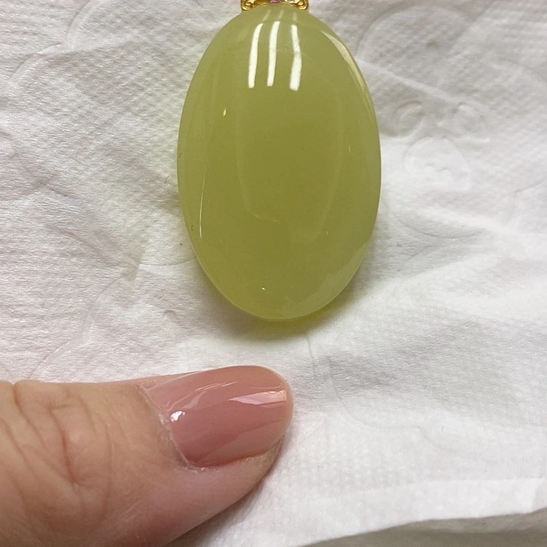 和田玉18K金镶嵌颈饰