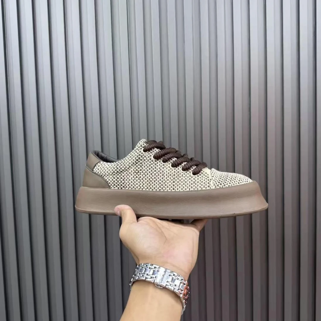 高质量~2025秋季新款时尚休闲小白鞋潮流编织透气轻便防滑潮男鞋