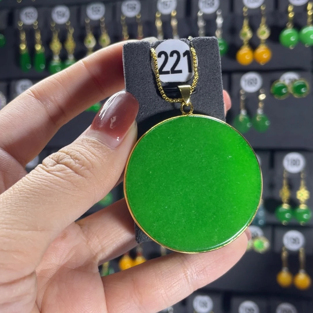 银S925镶嵌翡翠耳饰221