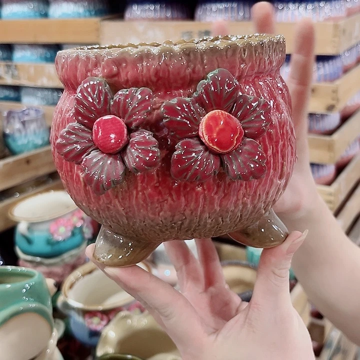 有孔.凑单10元陶瓷花盆发货！