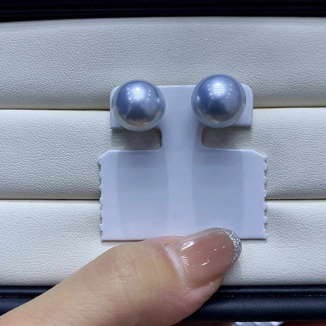 水****海水珍珠耳饰18K金镶嵌12到13点位澳白