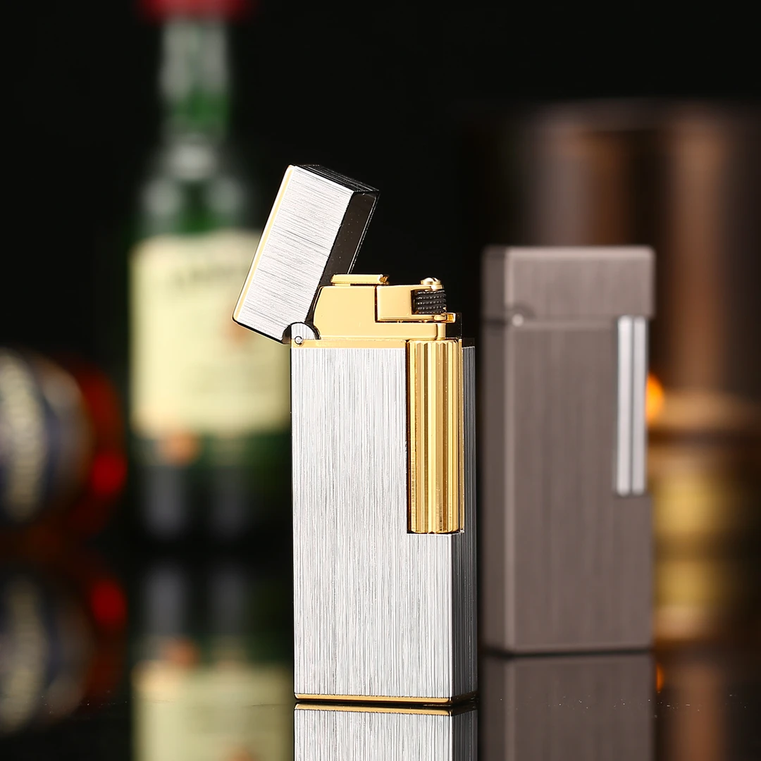 maduro意大利玛杜罗窄版充气打火机侧滑砂轮拉丝经典简约商务礼品