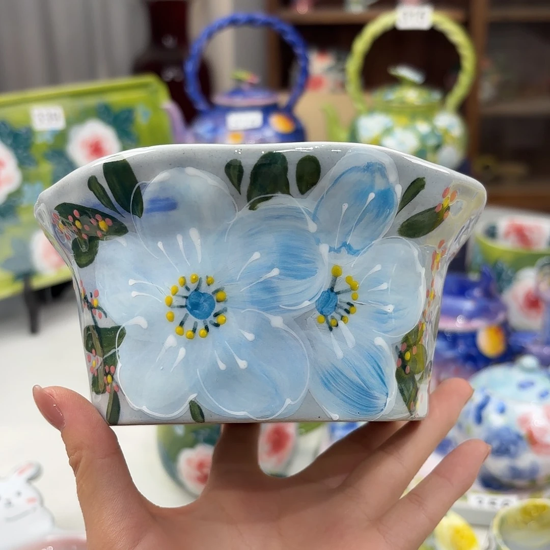 景德镇手绘高温釉下彩陶瓷茶具