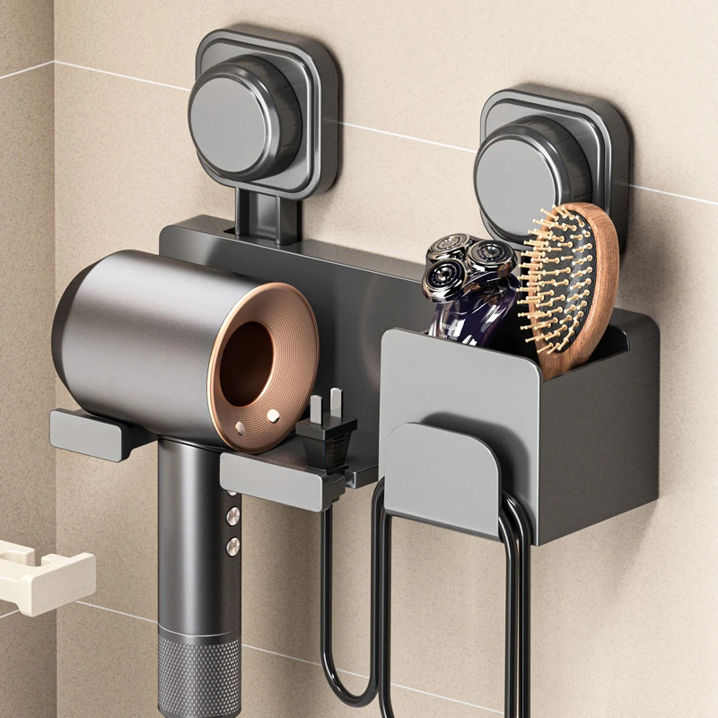 吹风机置物架吸盘免打孔壁挂式电吹风挂架浴室绕线风筒收纳架神器