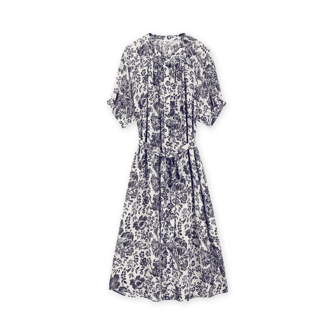 【芳芳】（左谜）21姆米双绉桑蚕丝连衣裙JEX-L90083