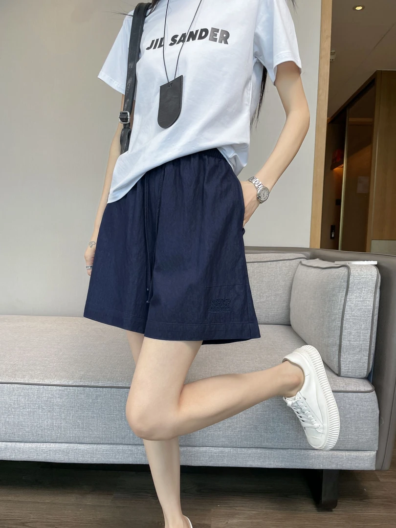 女士夏季复古阔腿短裤