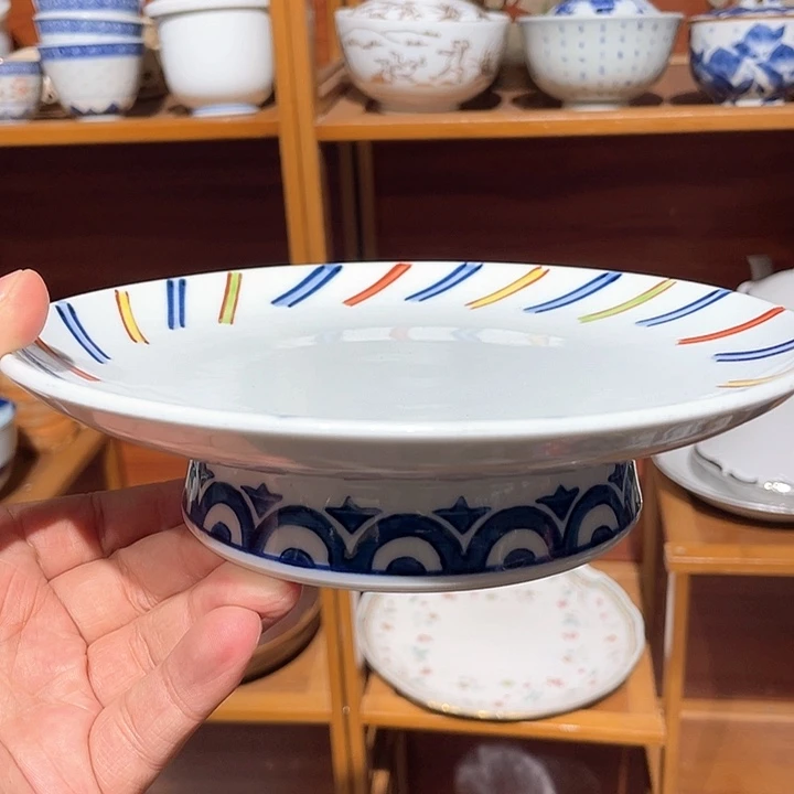 紫砂190平安禾斗昭右卫门云胶质釉高足深盘，微划