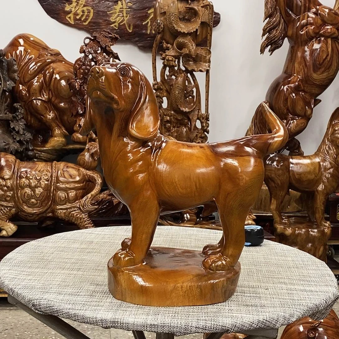 木香樟木实木狗一个