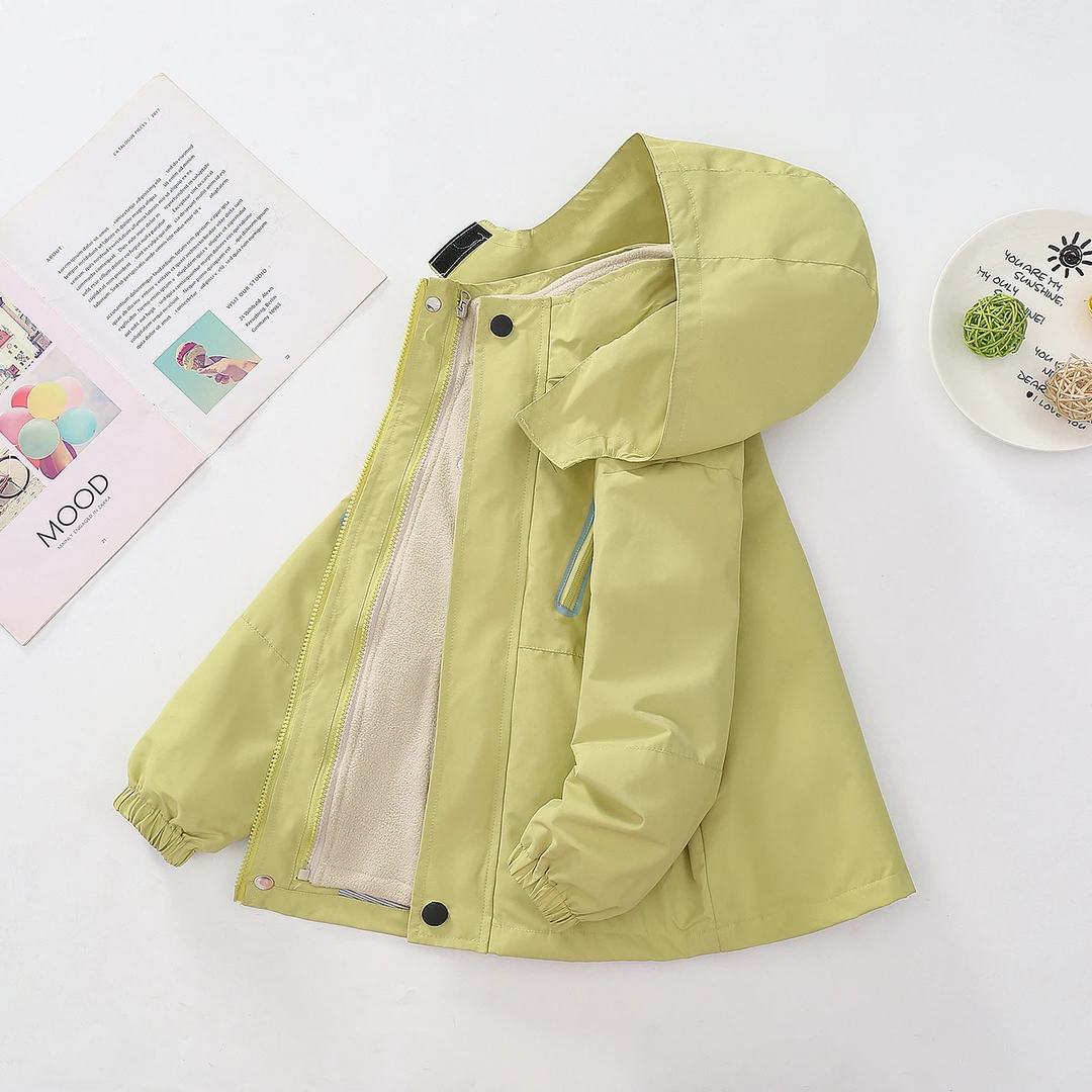 男童风衣外套秋冬款儿童防风防水冲锋衣三合一户外服宝宝加绒春秋