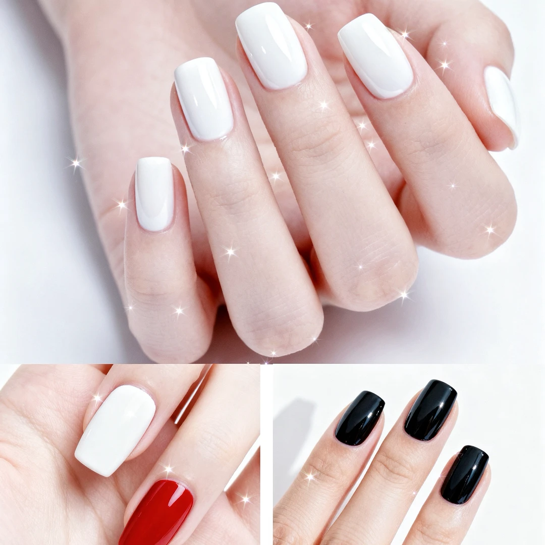 黑色、红色、白色 指甲油盲盒  美甲盲盒 指甲油 纯色免烤 免照灯