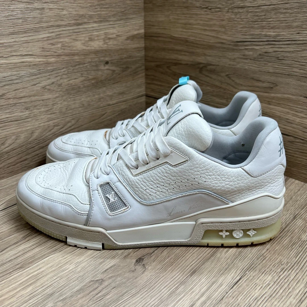 90新 LouisVuitton/路易威登 Trainer 白水泥板鞋 43.5码/9新/无