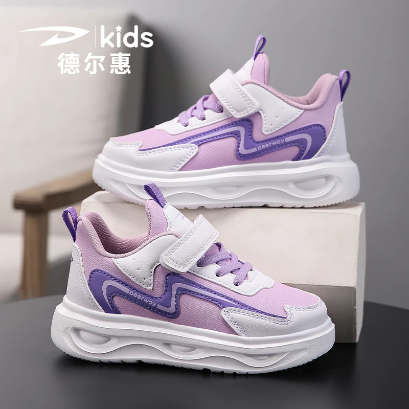 德尔惠秋季新款女运动鞋休闲鞋秋季学生中大童软底透气跑步鞋儿童