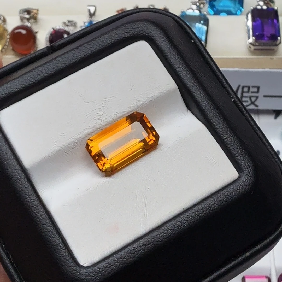 未镶嵌珠宝半成品黄晶抢购福利价，精美暴力黄祖母切卡8×13.5毫米