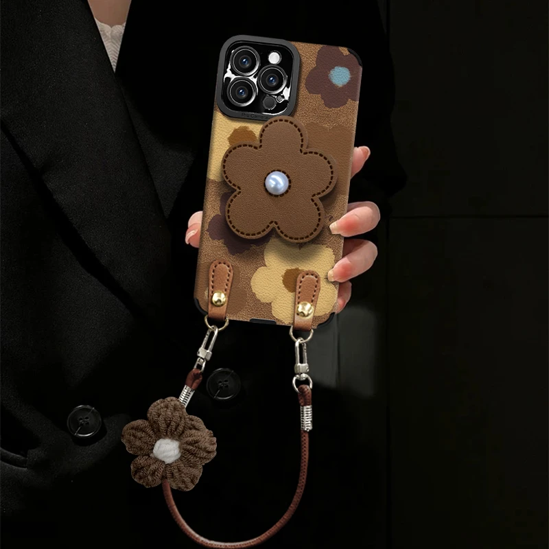 油画花适用苹果vivo华为oppo小米iPhone16瞳眼小羊皮手机壳