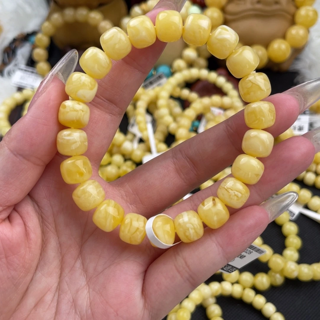 琥珀未镶嵌裸石浓蜡虎皮10➕