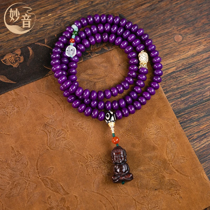 紫气东来菩提手持念珠女108颗算盘珠多圈文玩佛珠手串