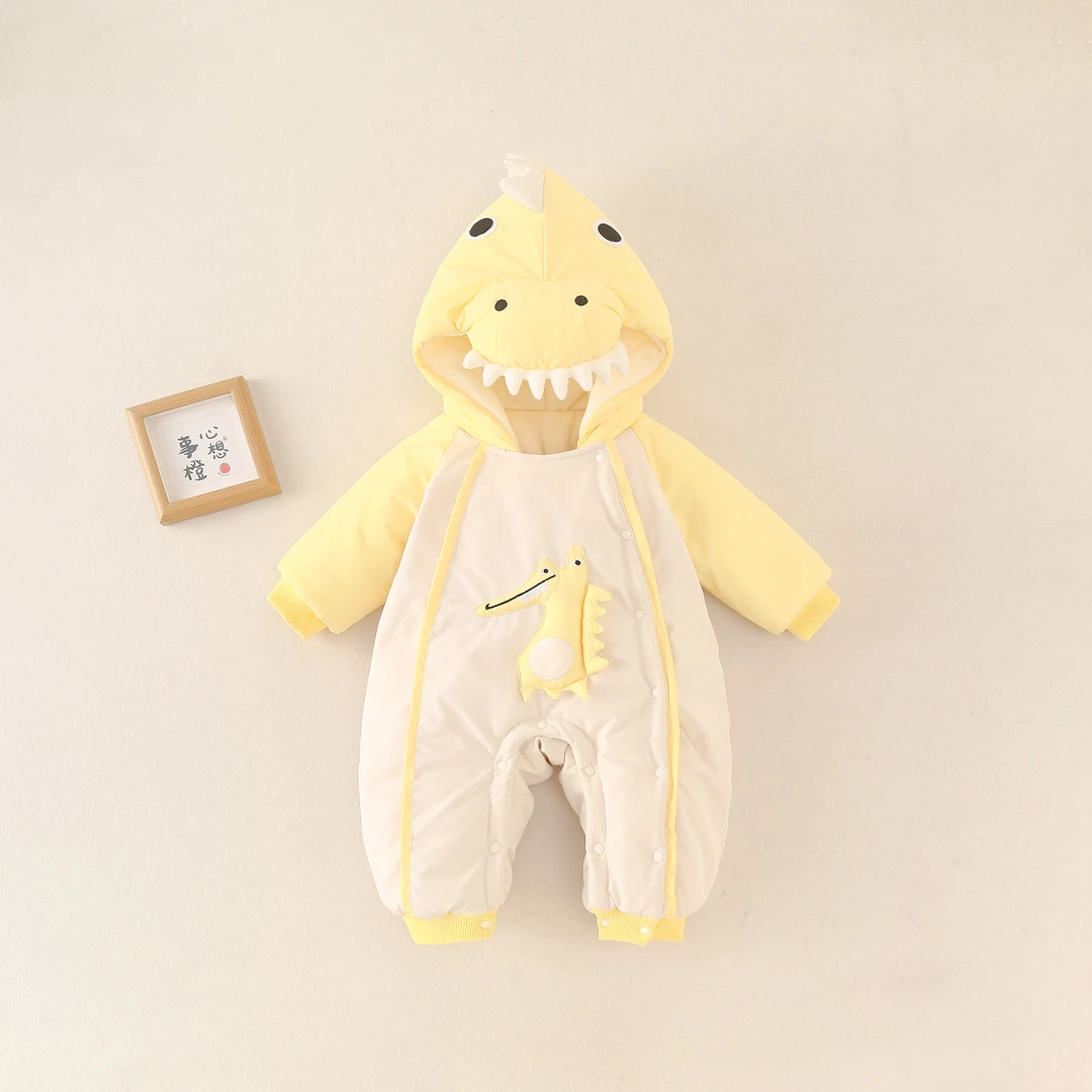 【小恐龙】婴儿冬季加绒加厚连体衣棉服宝宝衣服超萌可爱冬装外出服