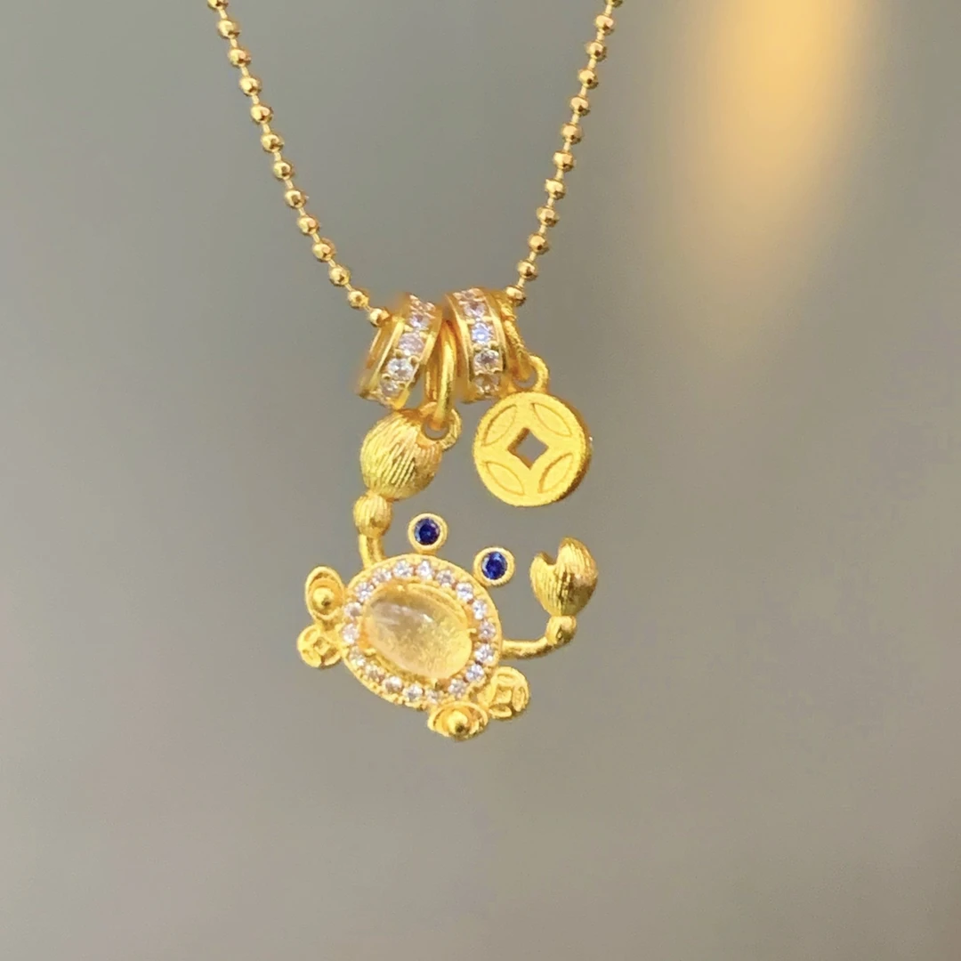 铜合金吊坠 新中式国潮风丨手到钱来招财螃蟹吊坠 Y005