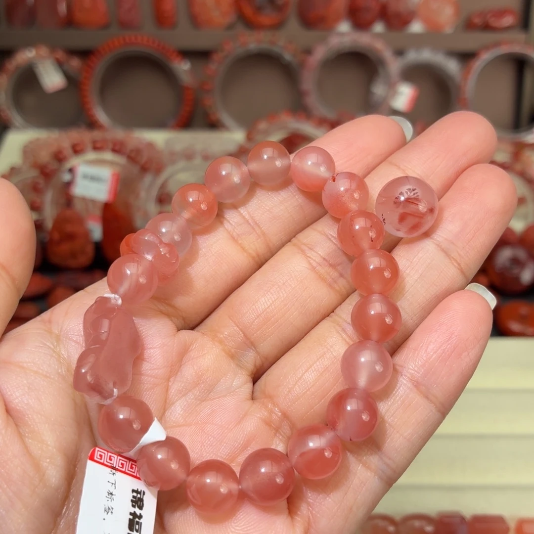 偏***偏南红玛瑙未镶嵌颈饰冰粉单圈+单珠11+