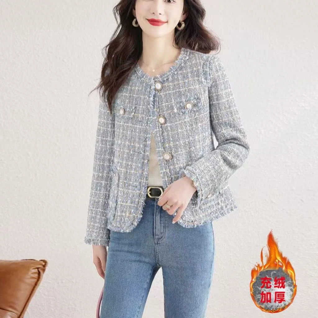 【当天发+运费险】小香风充绒内胆韩版时尚气质名媛上衣Q316