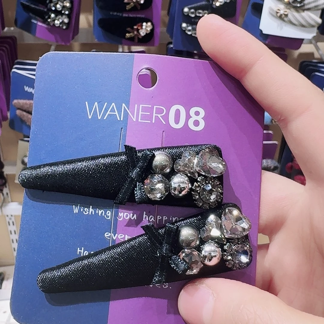 布艺非金属水晶领结白搭掰掰夹