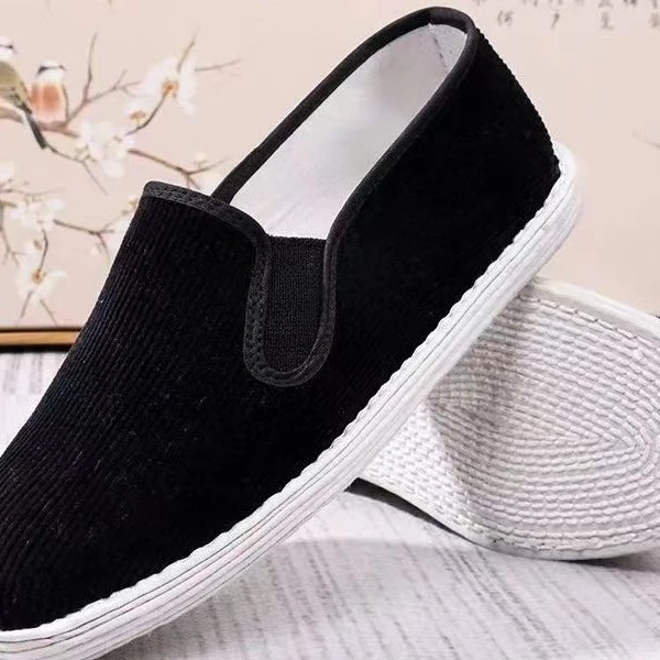 回归经典！明禧条纹透气吸汗休闲老北京布底上线春夏灯芯绒布鞋