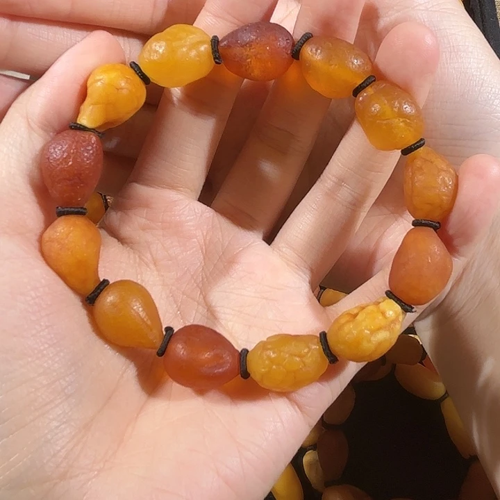 琥珀未镶嵌手链蜜蜡海漂手串
