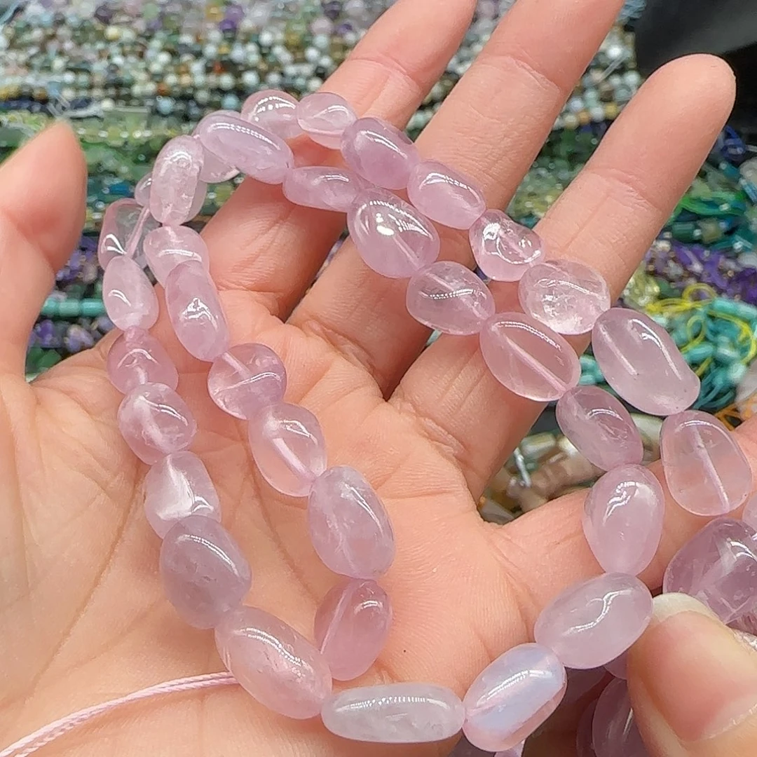 玛瑙/玉髓珠宝半成品合金紫马粉8-10mm一条随形