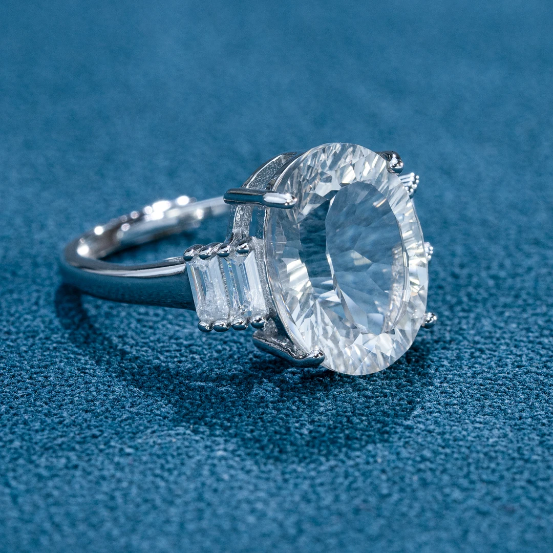 天然白水晶S925银戒指-2500195-（天然珠宝多样性发其一）