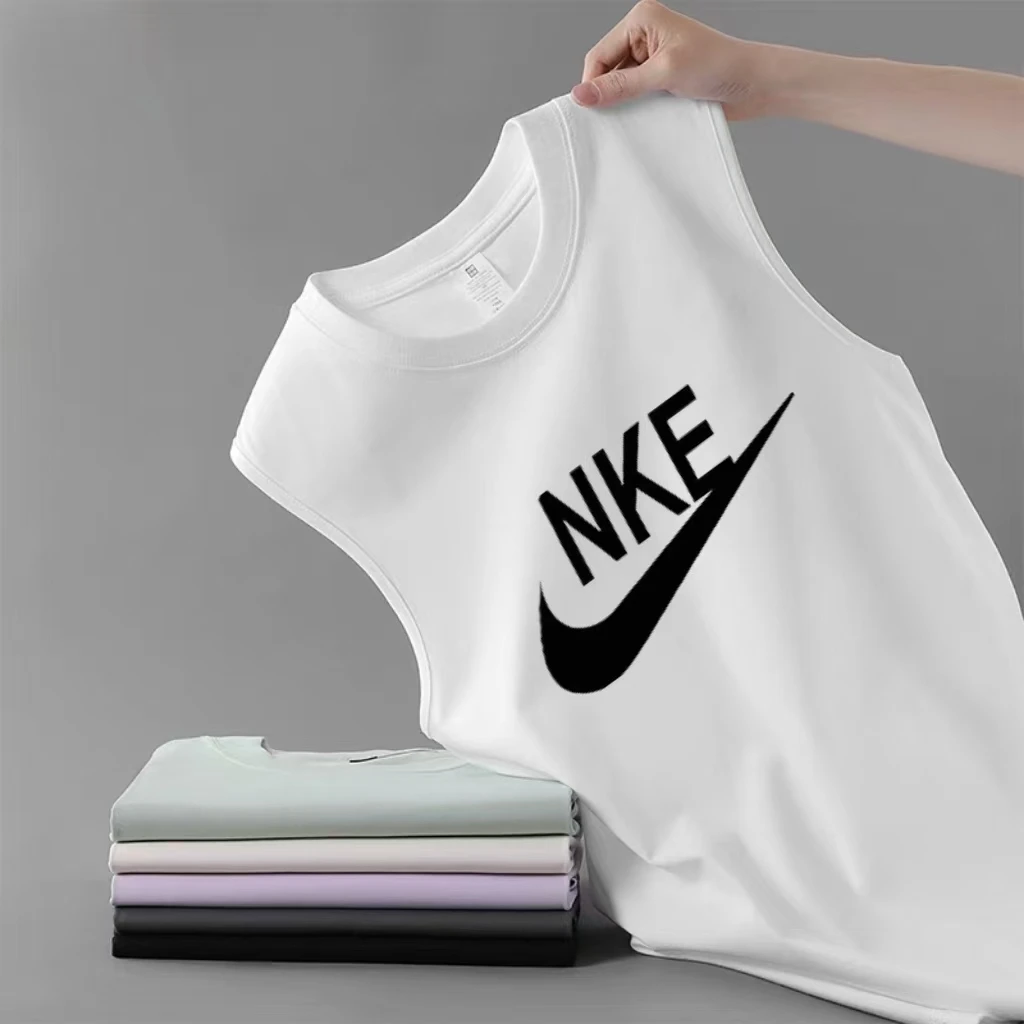 潮流免烫外穿夏季运动纯棉背心美式休闲舒适透气宽松坎肩无袖T恤