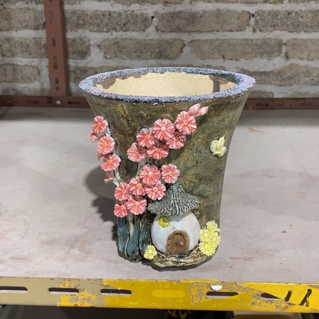 红陶青藤花器多肉花盆