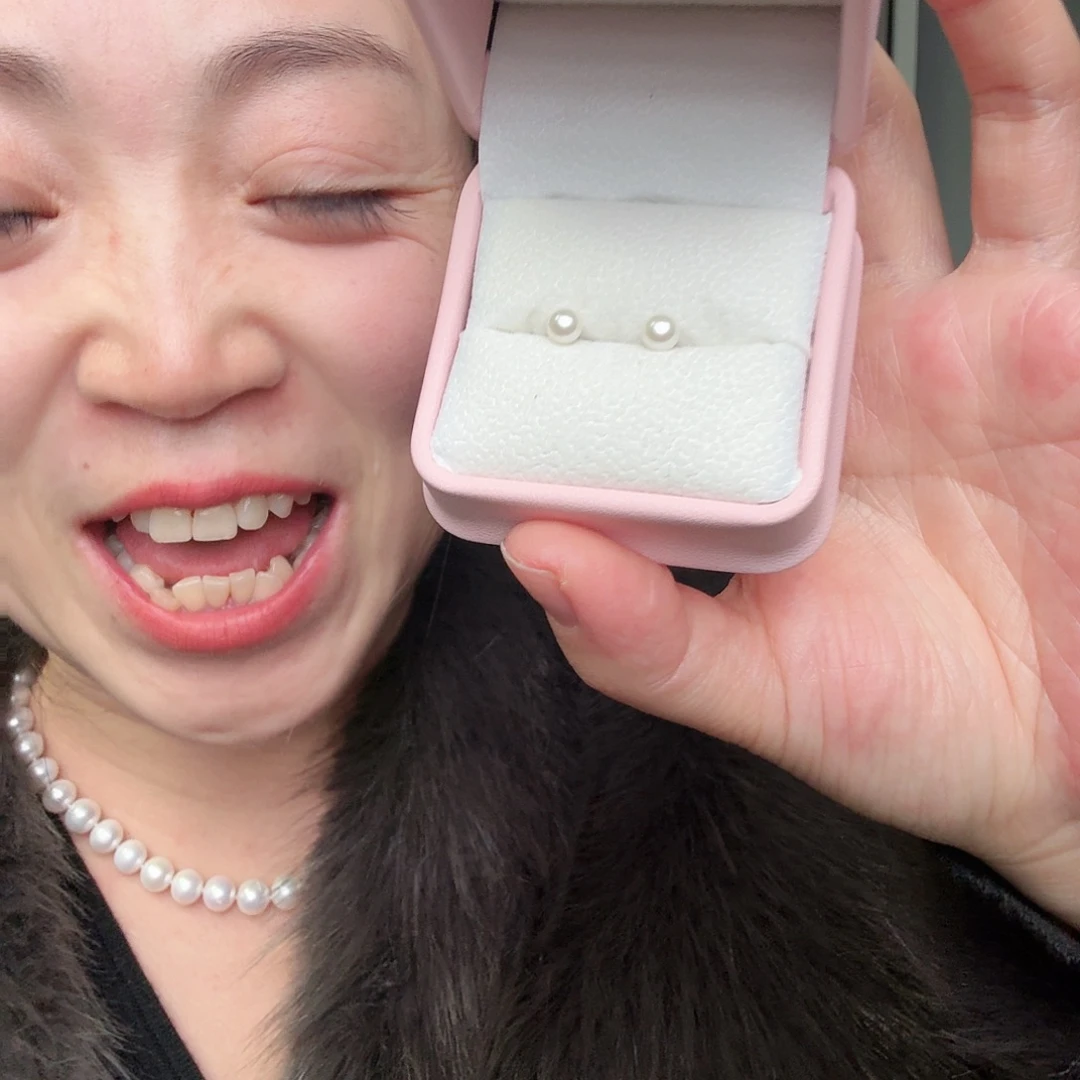 淡水珍珠耳饰银S925镶嵌