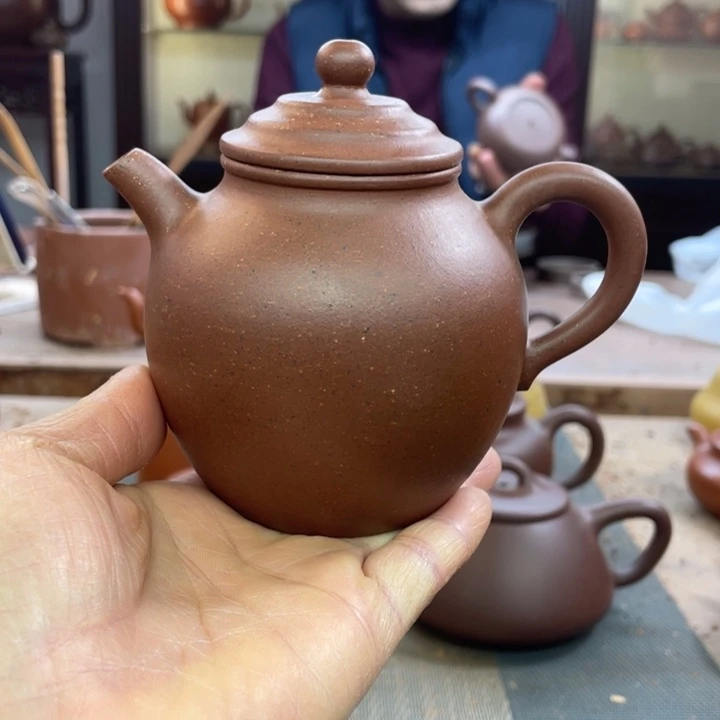 茶壶紫砂红**客橄榄壶老清水泥