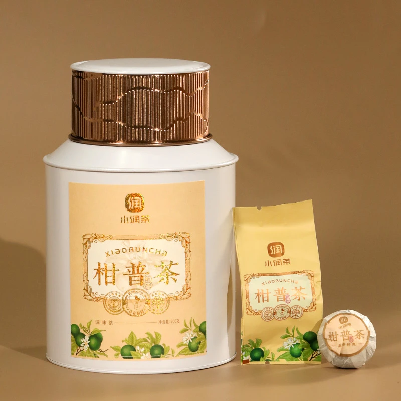 【清香爆霜】小润茶六年陈正宗新会柑普茶陈皮普洱小青柑礼罐装200g