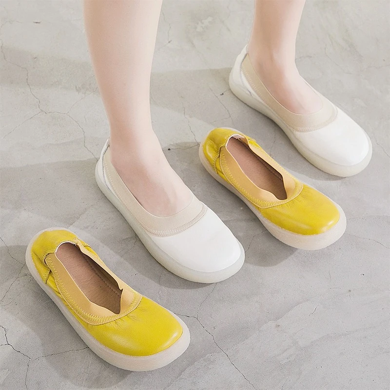 一脚蹬单鞋女款乐福鞋2025春季爆款孕妇护士鞋防滑懒人软底豆豆鞋