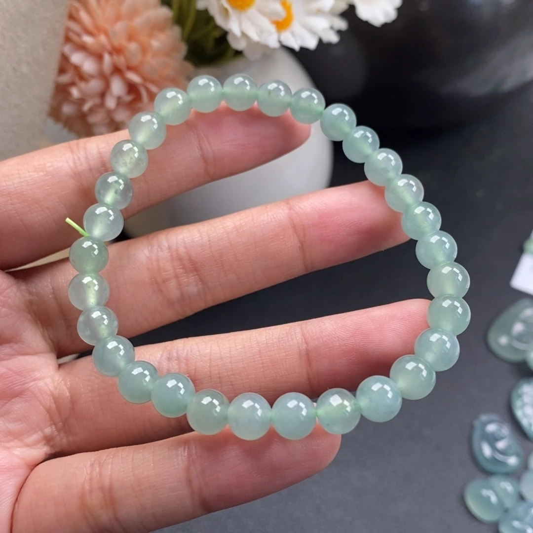 翡翠散珠晴底手串卡6.2