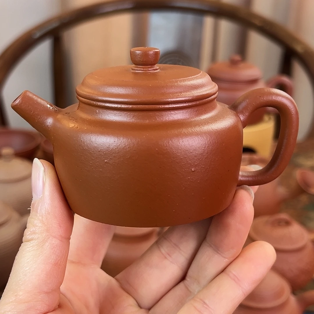 紫砂茶壶精品 德钟 生砂朱泥 135cc