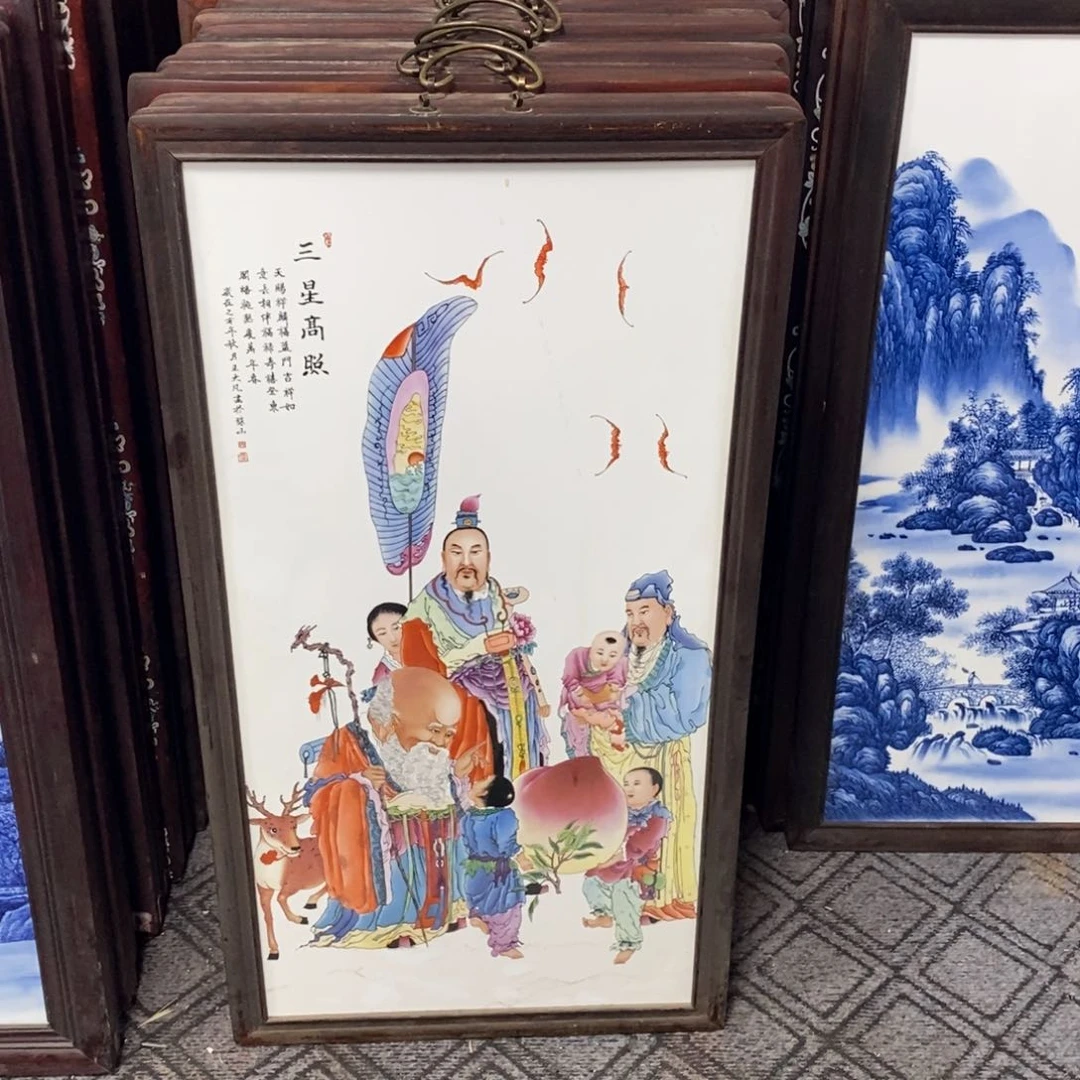 瓷片86*46 景德镇瓷板画柴窑烧制