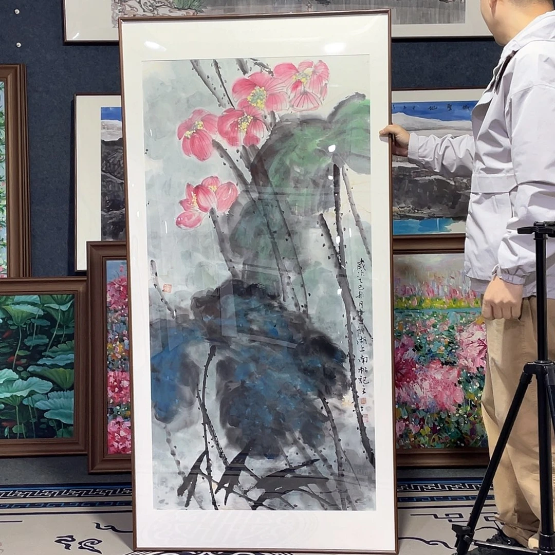 国画手绘画作品带框80/160