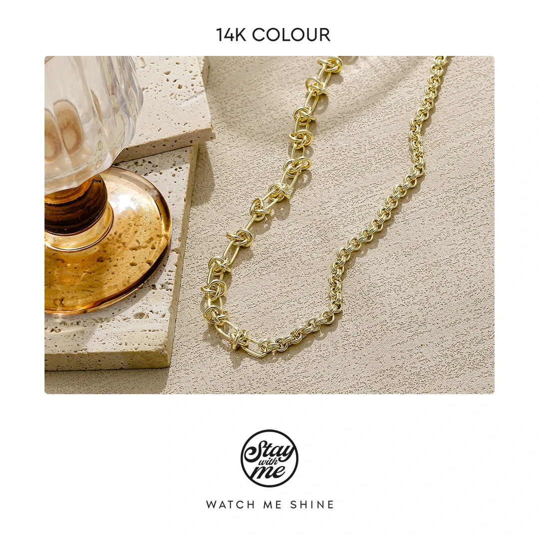 STAY WITH ME 铜合金合成锆石项链 小众设计N1315项链